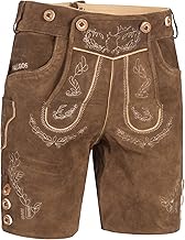 PAULGOS Herren Trachten Lederhose HK1 + Träger, Echtes Leder, Gr. 44-60