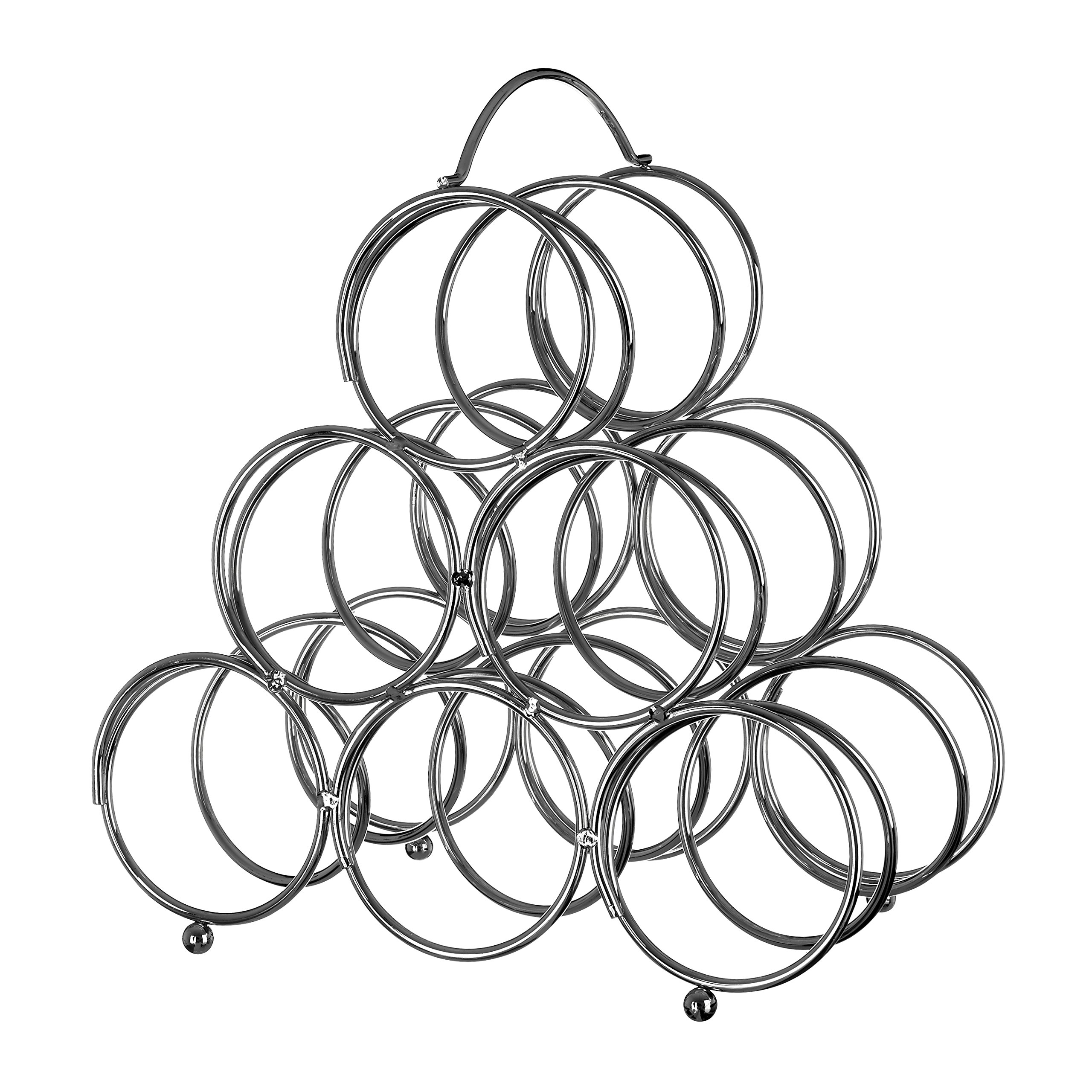 Premier Housewares 6 Bottle Wine Rack - Chrome,H35 x W30 x D16cm