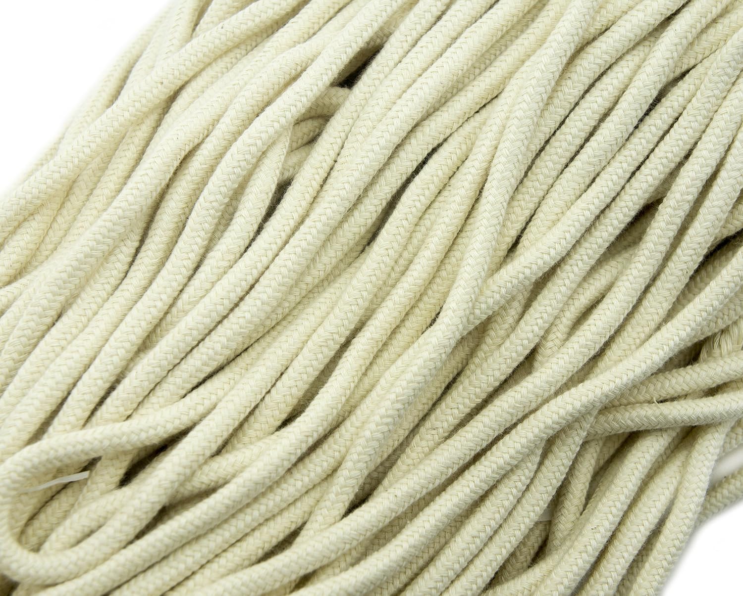 HAND® 6mmW Strong Cream 100% Cotton Rope Cord with Inner Core for General Use and Garment Embellishment - 10 Metres
