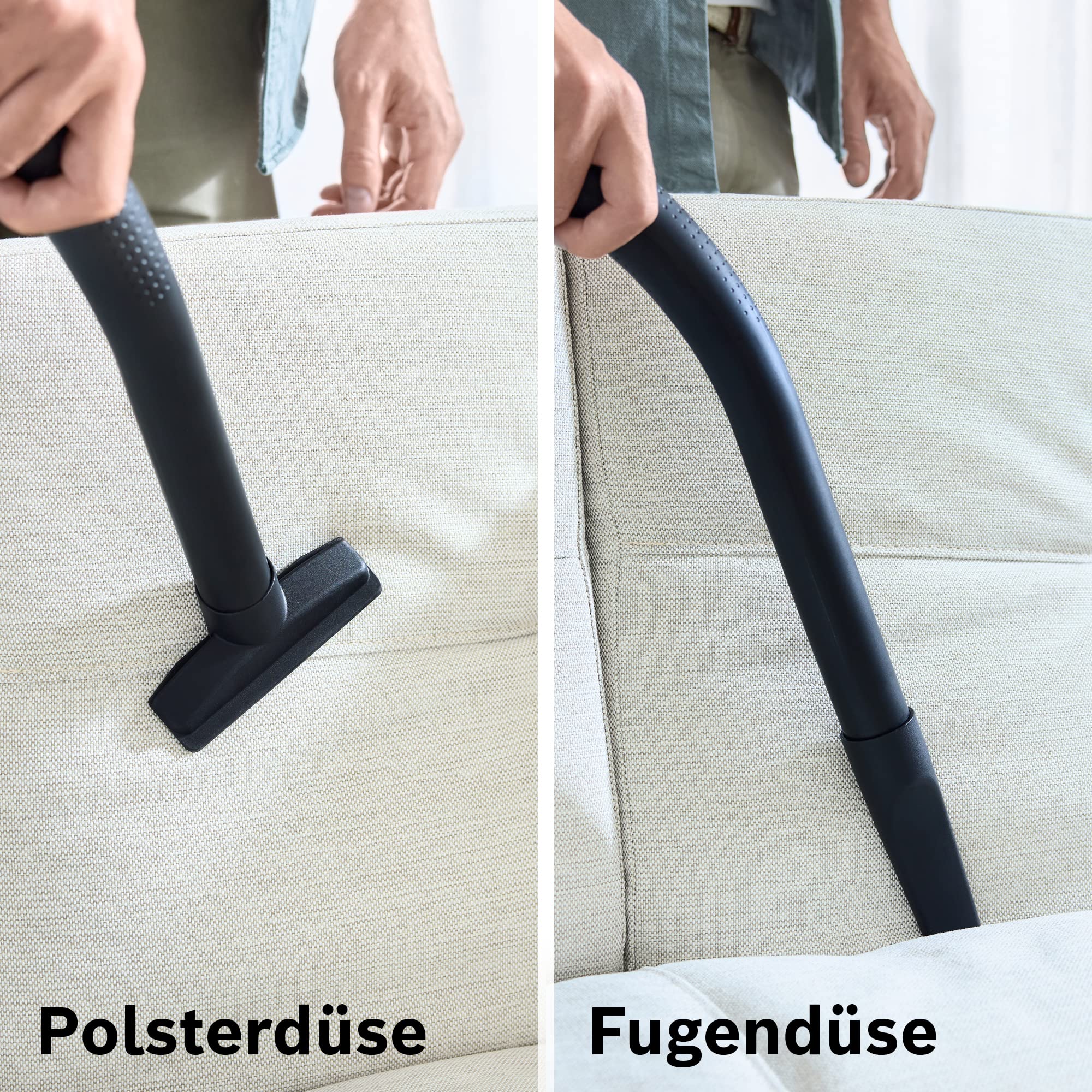 Bosch Staubsauger mit Beutel Serie 4 BGD38BU2, nachhaltig, Hygiene-Filter, 10 Jahre Motorgarantie, Zubehör-Clip, Polsterdüse, Fugendüse, hohe Saugkraft, Made in Germany, 600 W, blau