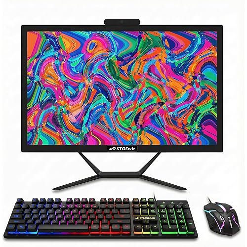 STGSivir All in One Desktop Computer, 21.5'' FHD Display, Intel Core i5 up to 3.6GHz, 16G Memory, 512G SSD, WiFi 5, Bluetooth, Webcam, Windows 11 Home