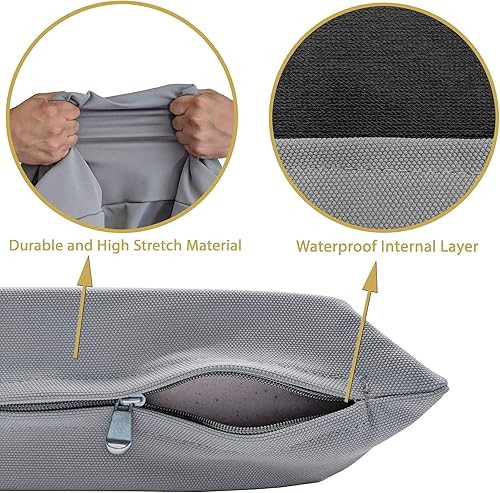 Miniatura 3 de Funda para cama de perro de tamaño grande impermeable, suave y duradera, elástica, lavable a máquina, gris (48 x 29 pulgadas)