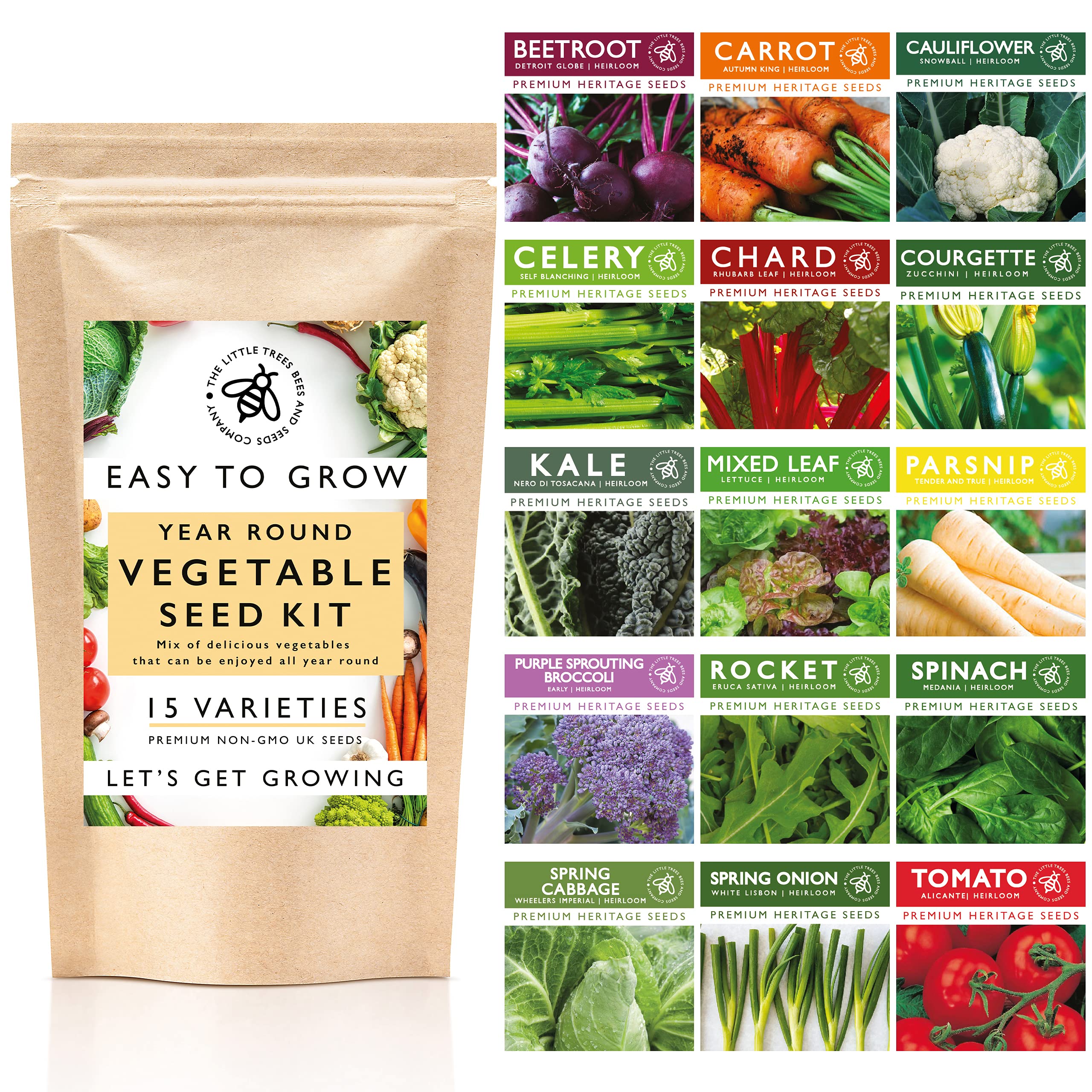 Vegetable Seeds for Planting, 15 Heirloom Seed Varieties Included in