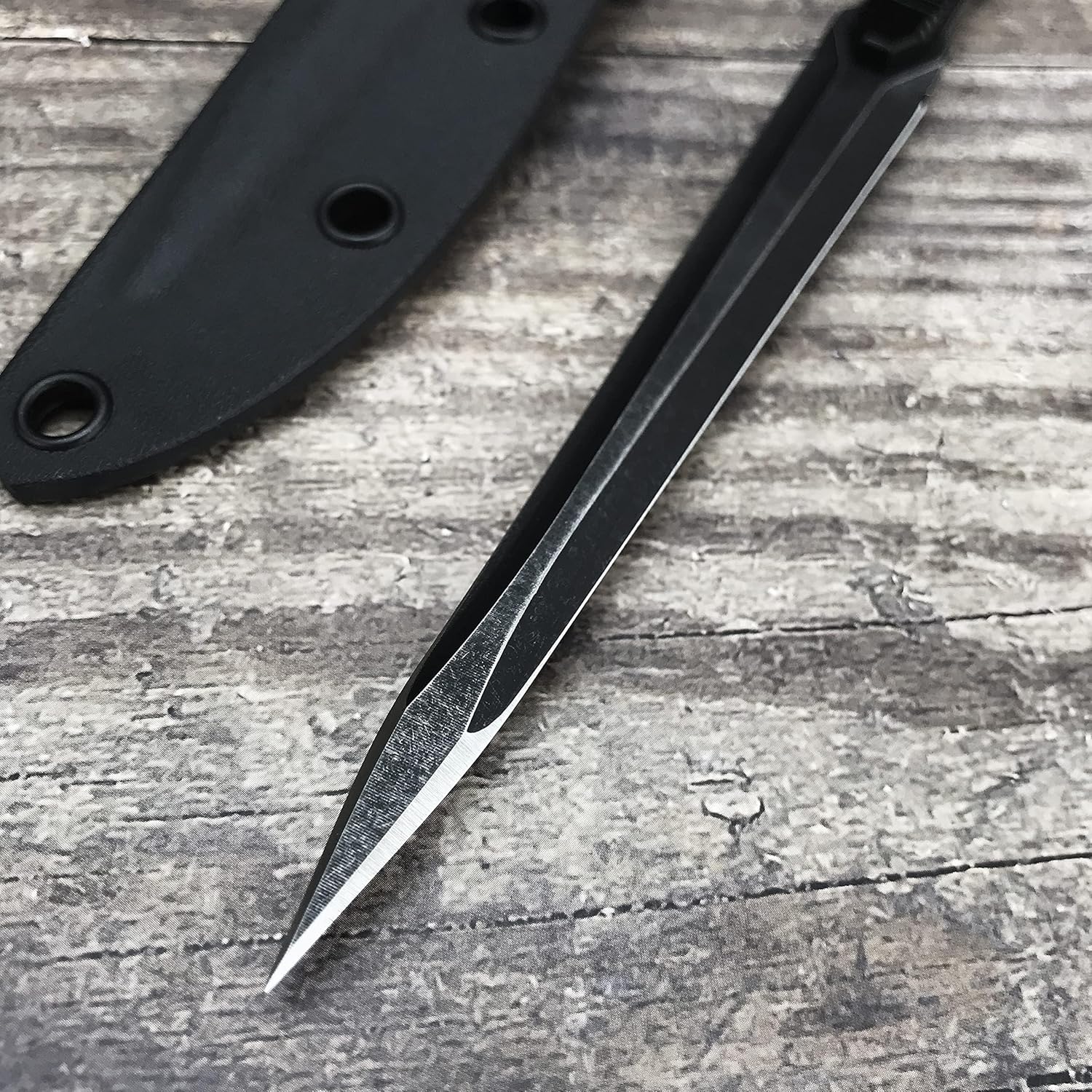 HUAAO 9.4in Tactical Fixed Blade Knife with Sheath, 440C Stainless Steel Black Blade Aviation Aluminum Handle, for EDC Outdoor Tactical Survival Camping Hunting