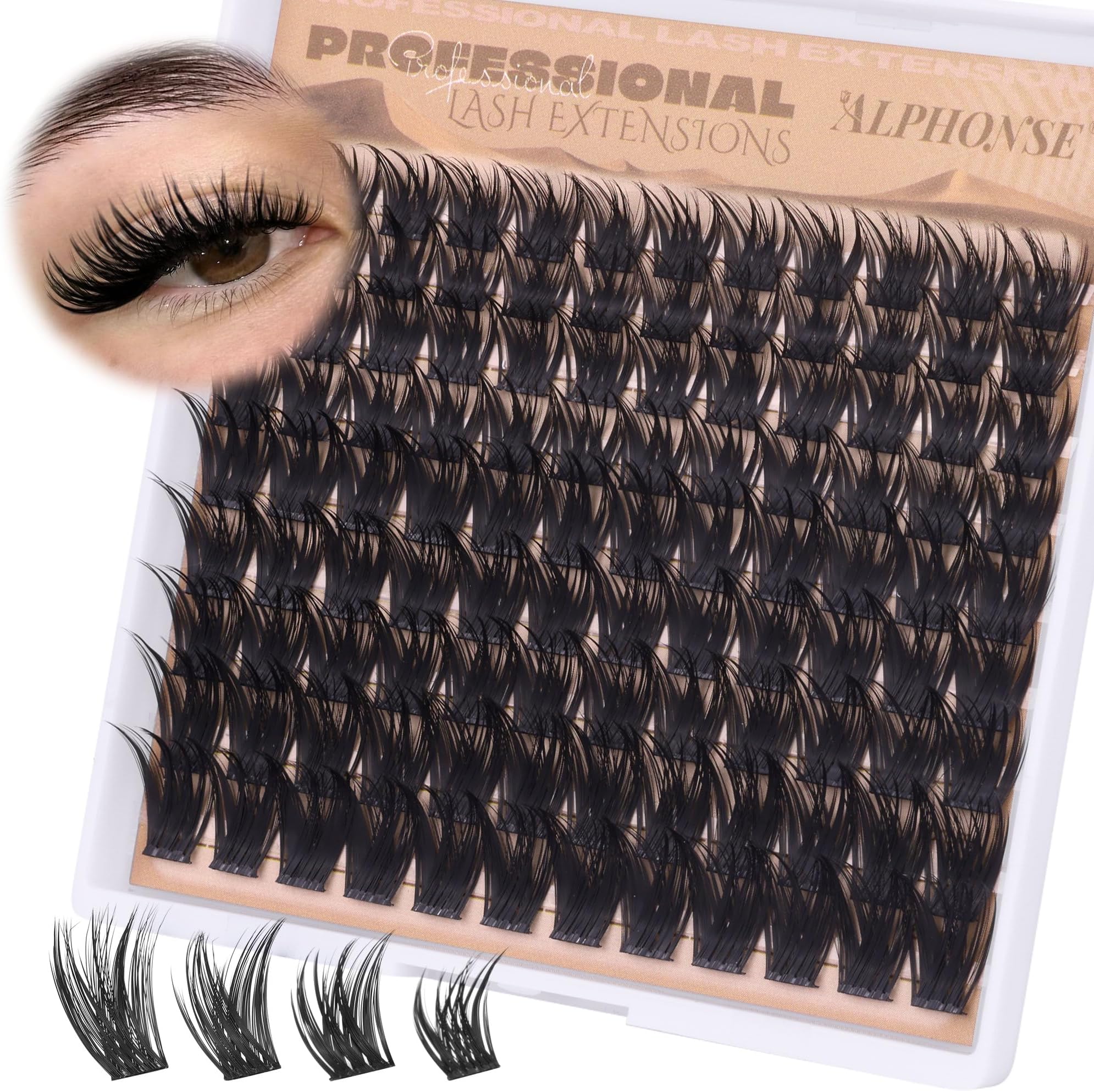 Wispy Lash Clusters 3D Cluster Eyelash Extensions 10-16mm Individual Lashes Extension Natural Look DIY Lashes Clusters Thin Band False Eyelashes Clusters by ALPHONSE