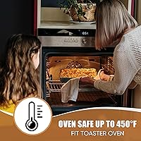 Vista 6 de E-far Bandeja para hornear con tapa, 9.4 x 7.3 x 2 pulgadas, antiadherente, rectangular, de acero inoxidable, para horno tostador, utensilios