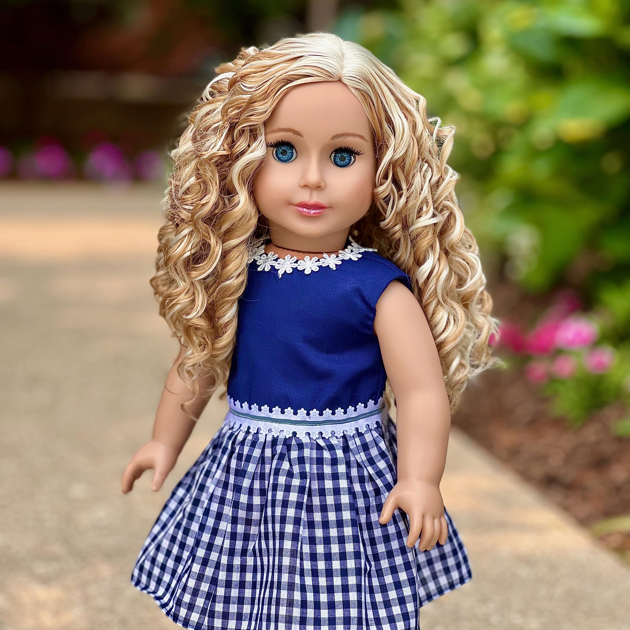 Saturday Afternoon - Navy Blue Dress - Clothes Fits 18 Inch Doll (Shoes Sold Separately) (Doll Not Included)
