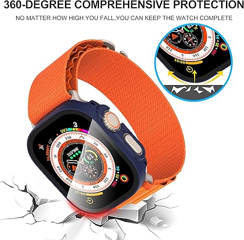 Vista 144 de Paquete de 2 fundas protectoras de pantalla de vidrio templado para Apple Watch Series 6/5/4/Series SE/SE 2/SE 3 de 1.575 pulgadas, funda protectora
