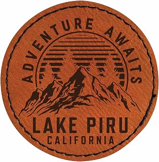 Lake Piru California Adventure Awaits Souvenir 2.5" Circle Iron-on Leatherette Patch Single