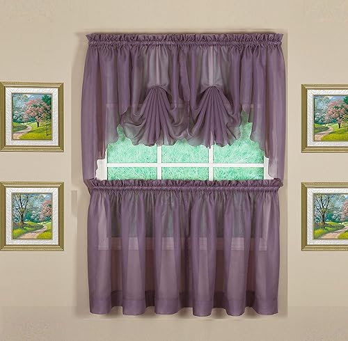 Vista 588 de Today's Curtain - Cortina Emelia de gasa original, panel de 84 pulgadas, negro, 60 pulgadas de ancho x 84 pulgadas de largo