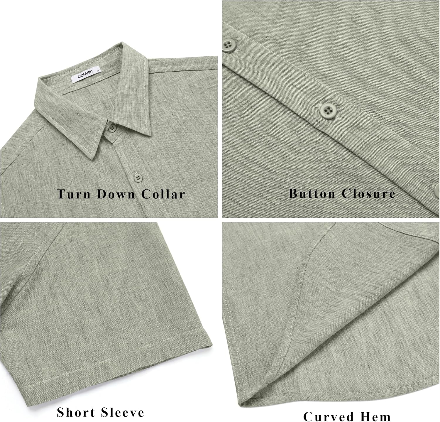 COOFANDY Men's Short Sleeve Button Down Shirt Casual Summer Beach Wedding Vacation Shirts - Image 6