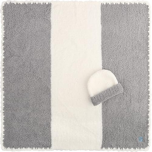 Miniatura 1 de KASHWÉRE Mantas de bebé - Raya central con gorra a juego, azul hielocrema