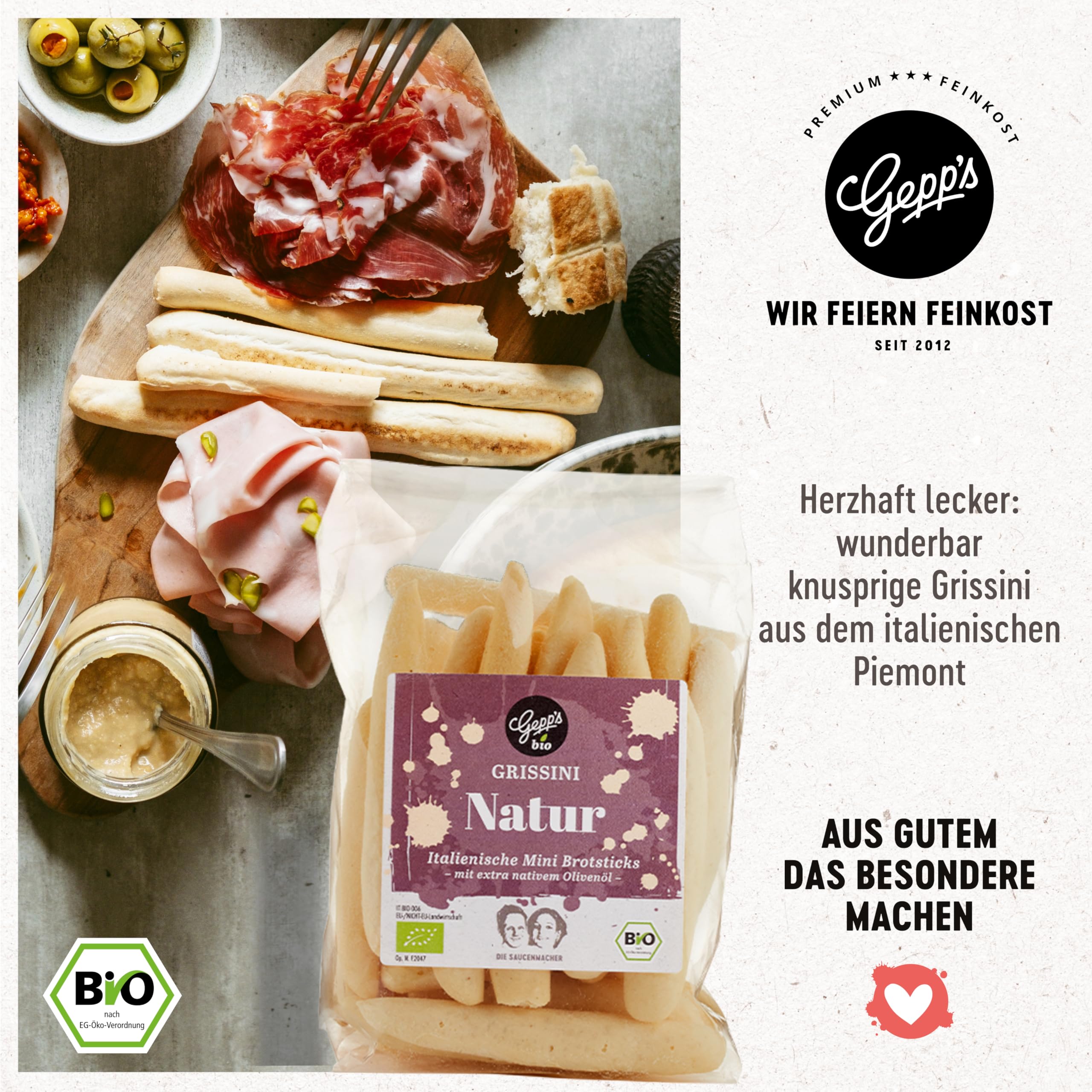 Gepp's Feinkost Wundertüte Geschenkidee Muttertag mit Pasta Pesto Limone Bio Bruschetta Dip