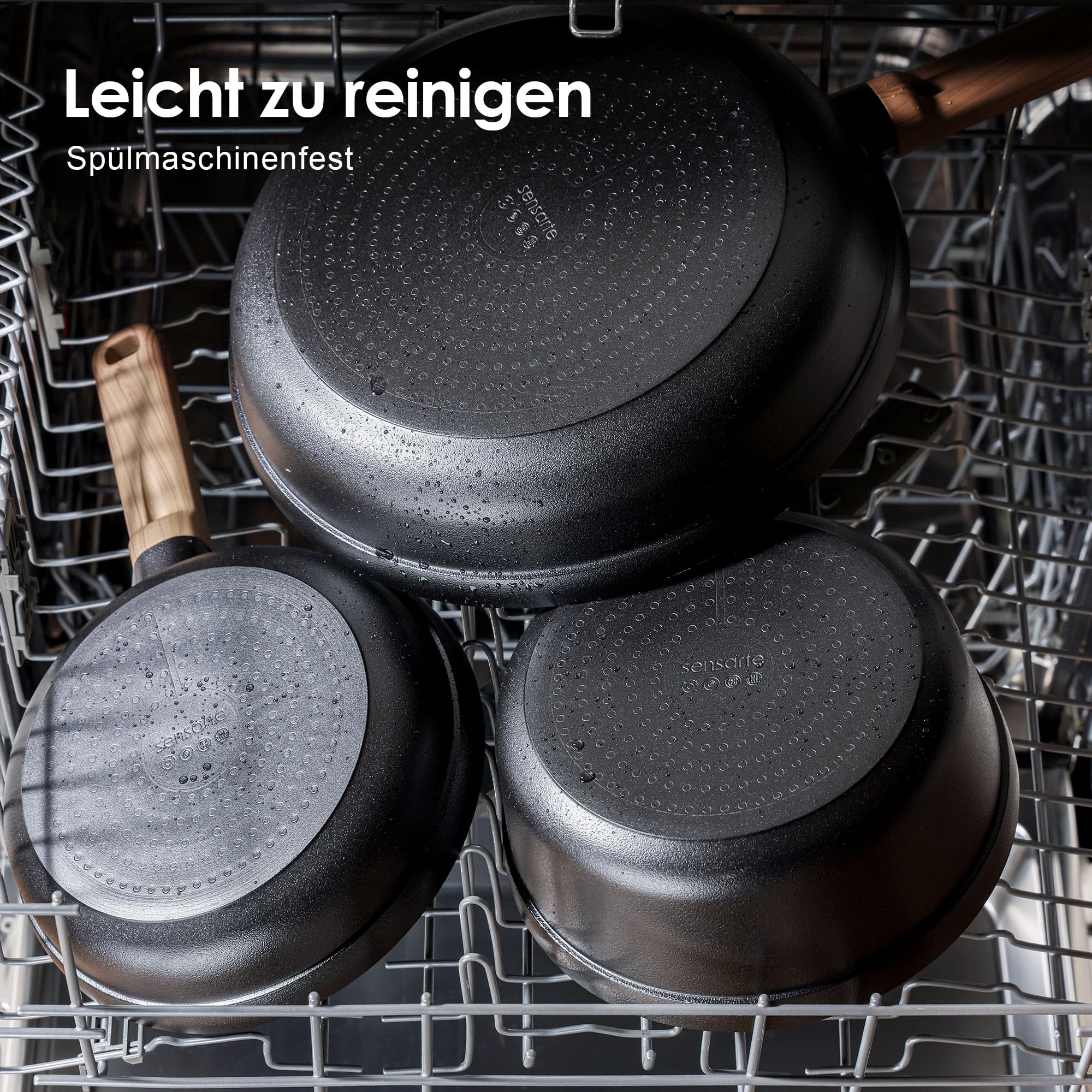 SENSARTE 17-Teilig Topfsets Pfannenset, Kochtöpfe Set, Schwarze