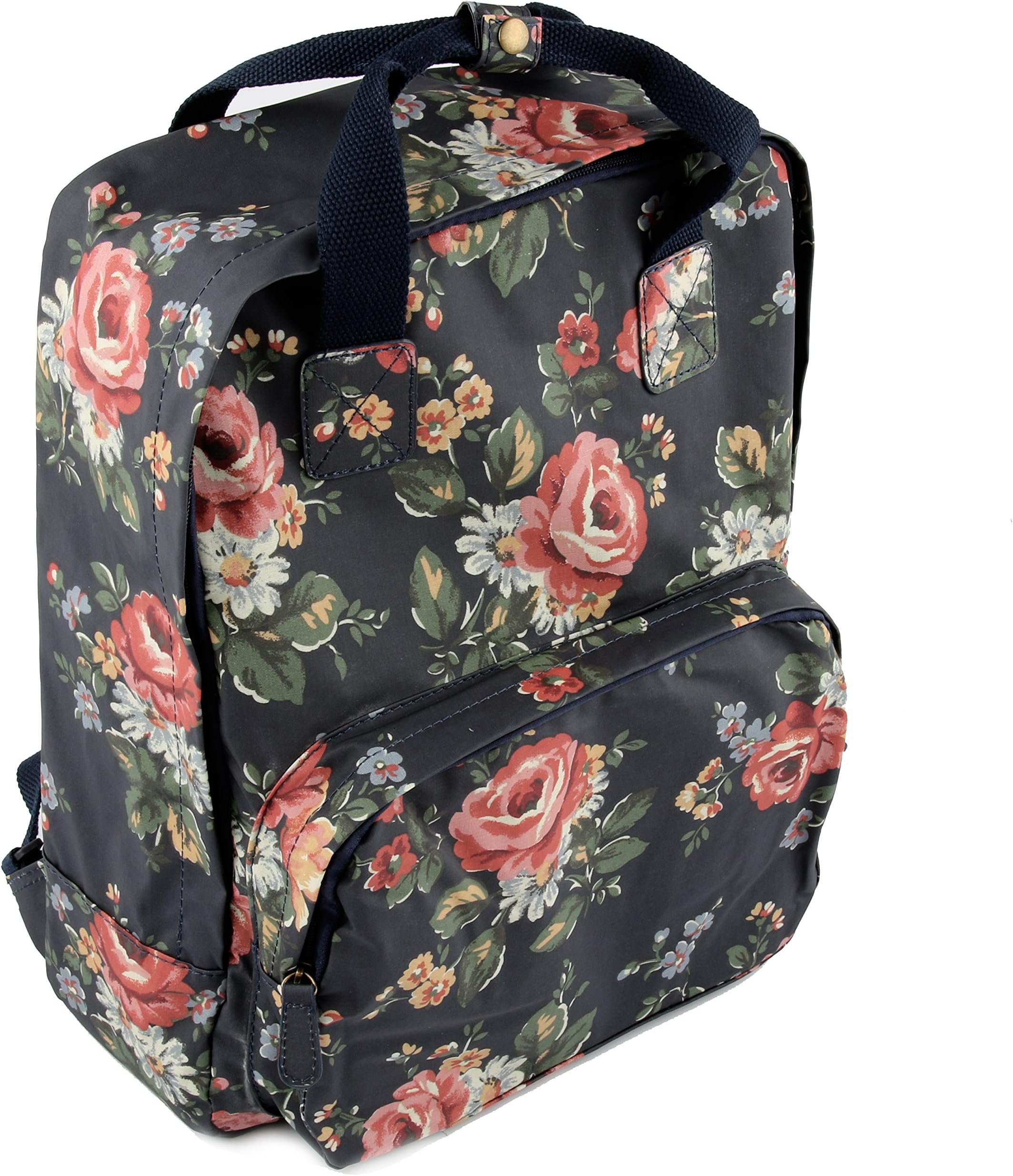 Yiye Women Oil Canvas Large Floral Backpack Blue