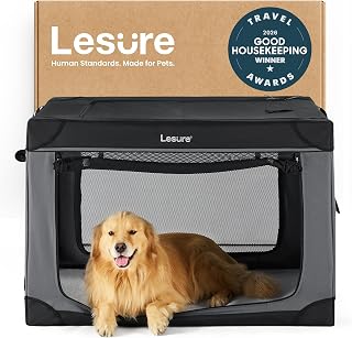 LE SURE black extra-large collapsible soft dog crate