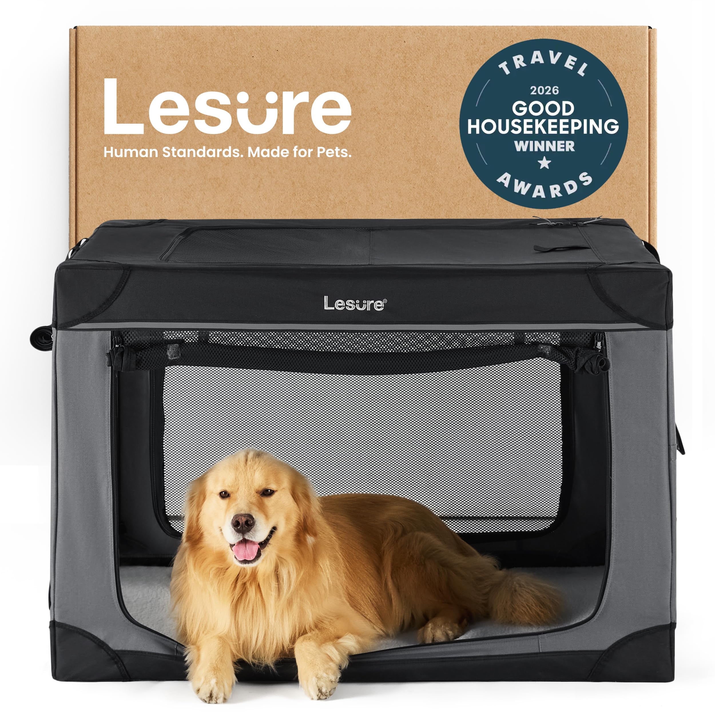 Photo 1 of LE SURE Collapsible Dog Crate XL 42in Black
