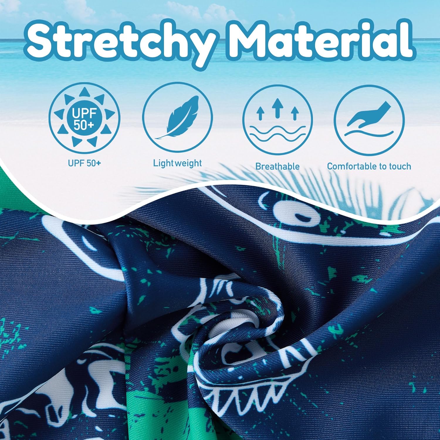 UMELOK Boys' Rash Guard Sets Two Piece Short Sleeve Kids Swimsuit 3-8Y - Image 4