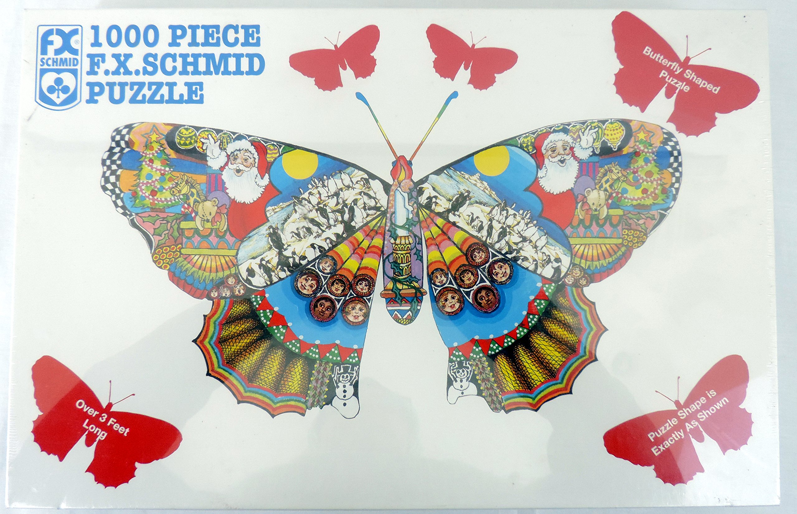 Santa's Flight Butterfly Shaped 1000 Piece Jigsaw Puzzle 90181