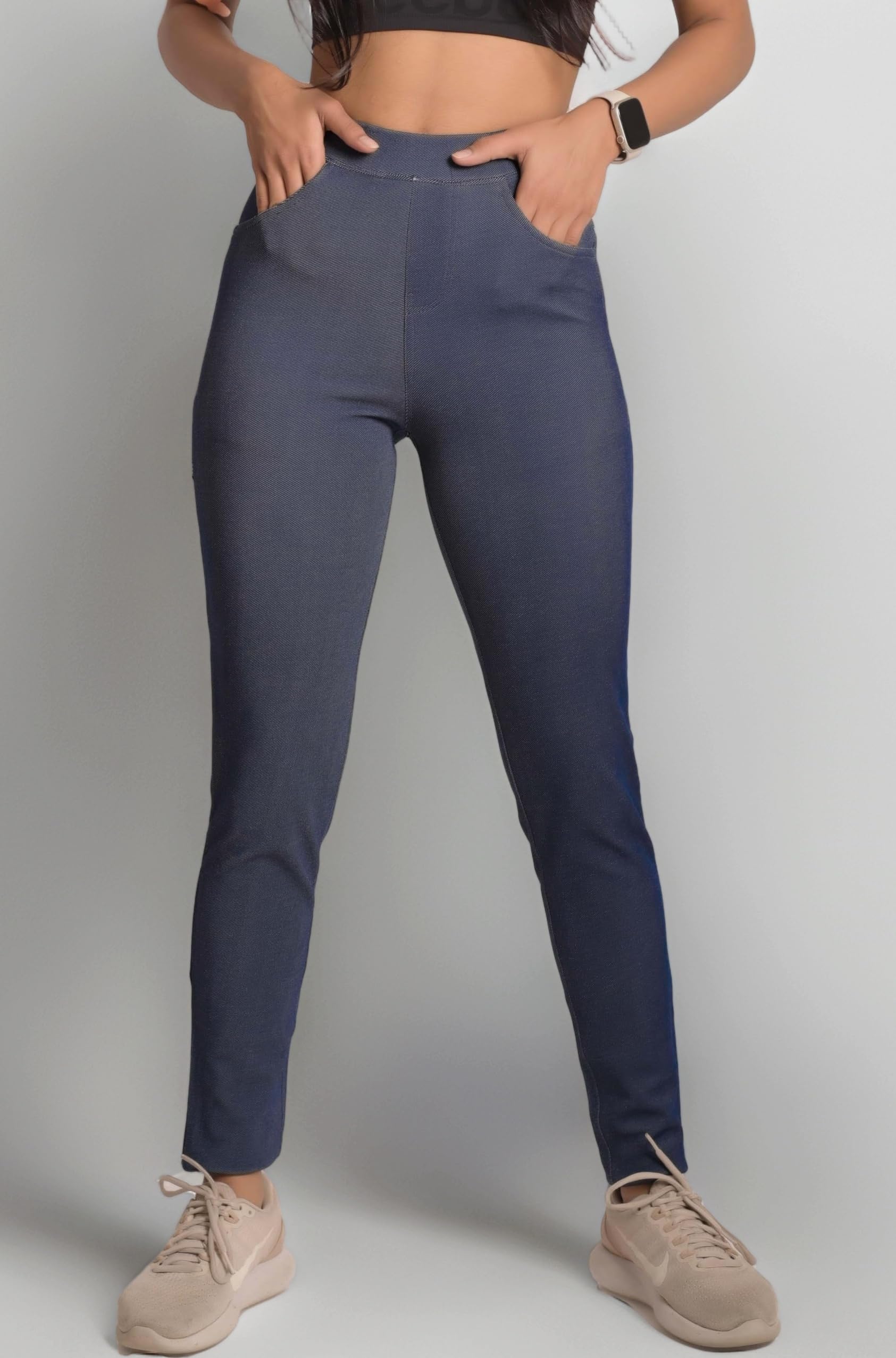 Mehrang Stretchable Gym Pants for Women & Tights for Women Workout with Mesh Insert & Side Pockets