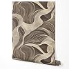 GP TONER Non-Woven Wallpaper Abstract Line Waves Brown Beige Modern Elegant 3D Design Wallpaper Kitchen Living Room Hallway Bedroom UV-Resistant Wallpaper 5 m x 0.5 m