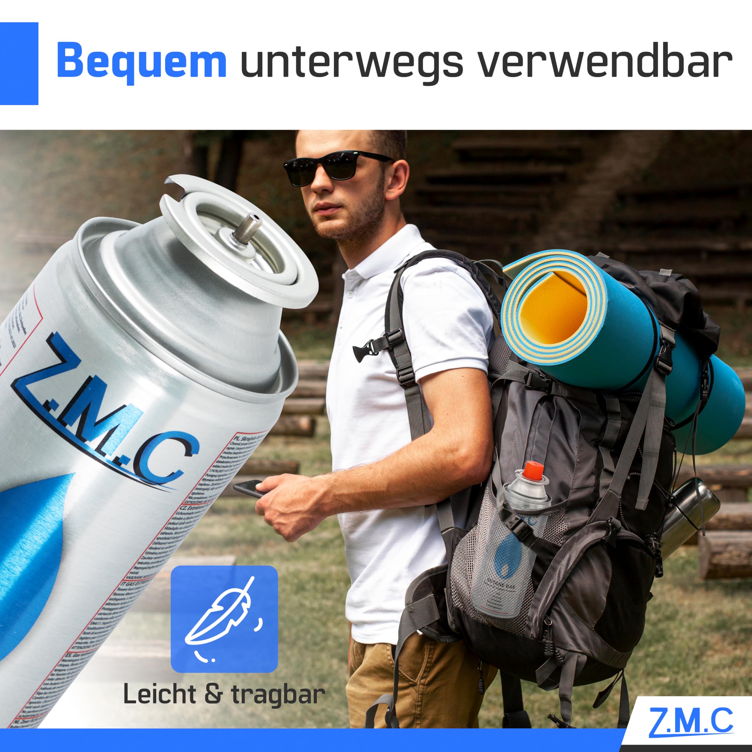 Z.M.C ZMC 28 x butan kartusze gazowe 227 g z zaworem typu MSF-1a, uniwersalne kartusze z butanem z przyłączem bagnetowym, kartusze gazowe do kuchenek kempingowych, gazowych, palników do chwastów