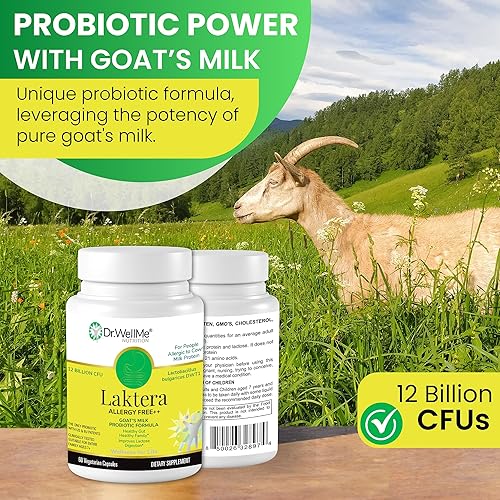 Miniatura 5 de Dr. WellMe Laktera Probióticos 12 mil millones de UFC + Lactobacillus Bulgaricus - Salud digestiva e intestinal - para personas alérgicas a la