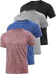 Ullnoy 3-4 Pack Men's Dry Fit T Shirt Moisture Wicking Athletic Tees Exercise Short Sleeves Gym Workout Top