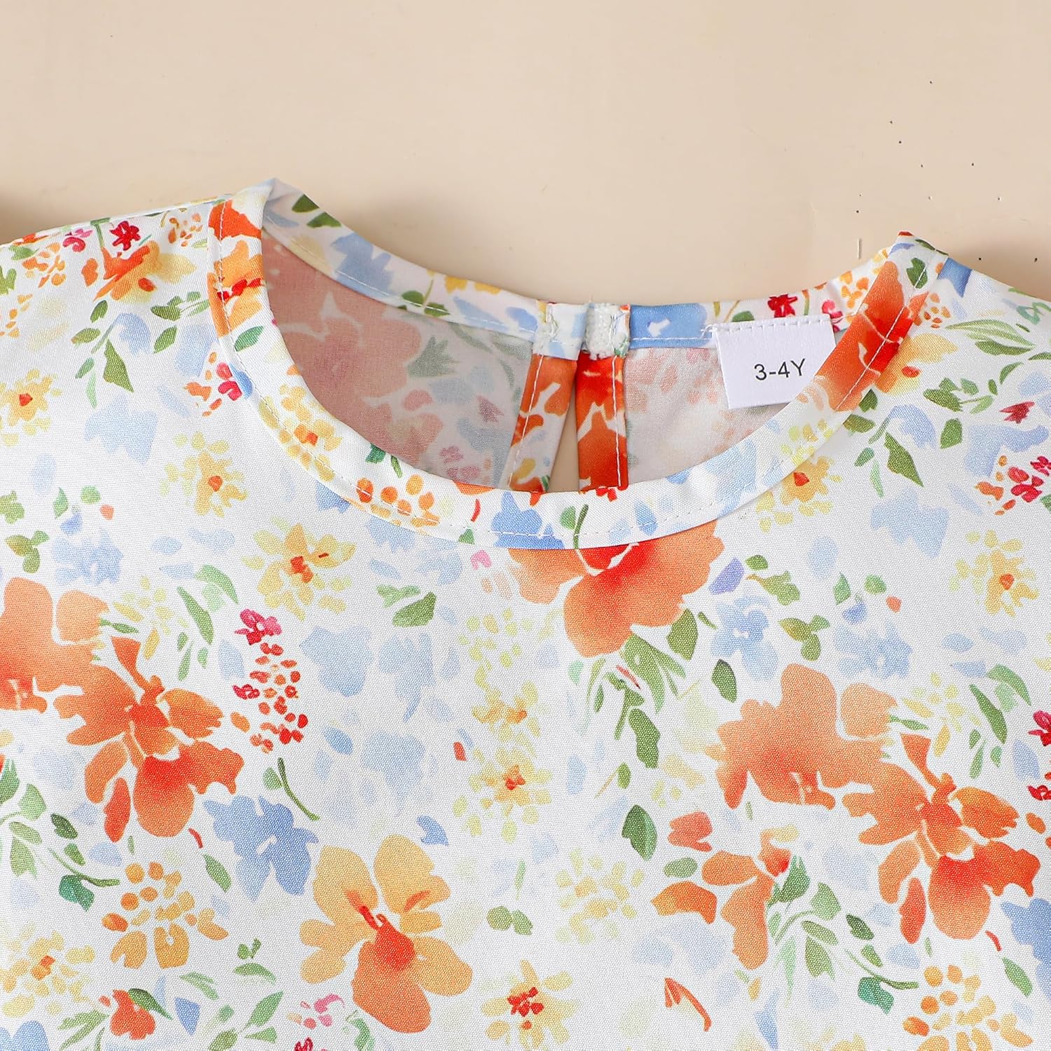 Kids Girl Clothes Floral Print Ruffle Sleeveless Tank and Wild Leg Pant 2 Piece Outfit Set 2-8 Years - Image 3