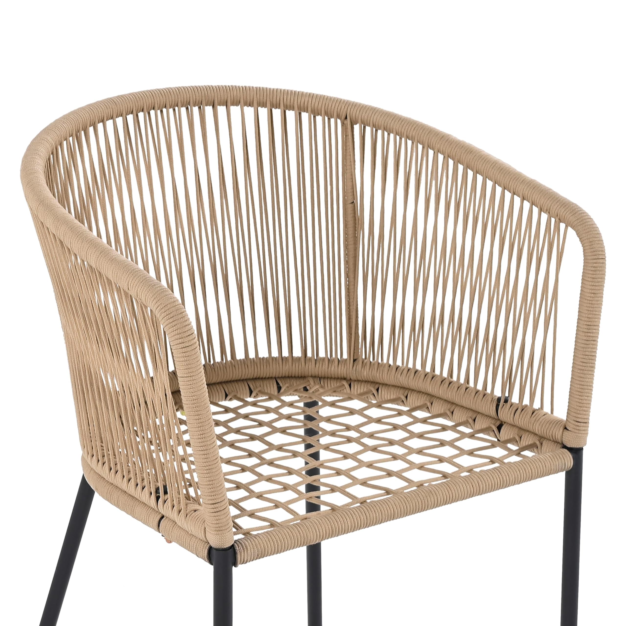 ESTEXO Bistro Set Balkonmöbel Sitzgruppe Outdoor Gartenset 2 Personen Rope Gartenset (Beige)
