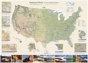 National Geographic: National Parks of the United States Wall Map (42 x 30 inches) (National Geographic Reference Map)