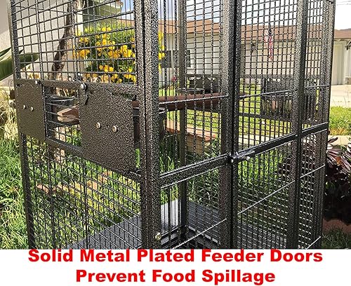 Miniatura 4 de 4 tamaños, XL 32 pulgadas de largo x 23 pulgadas de ancho x 66 pulgadas de alto, castillo PlayTop loro pájaro jaula sobre ruedas para guacamayos de