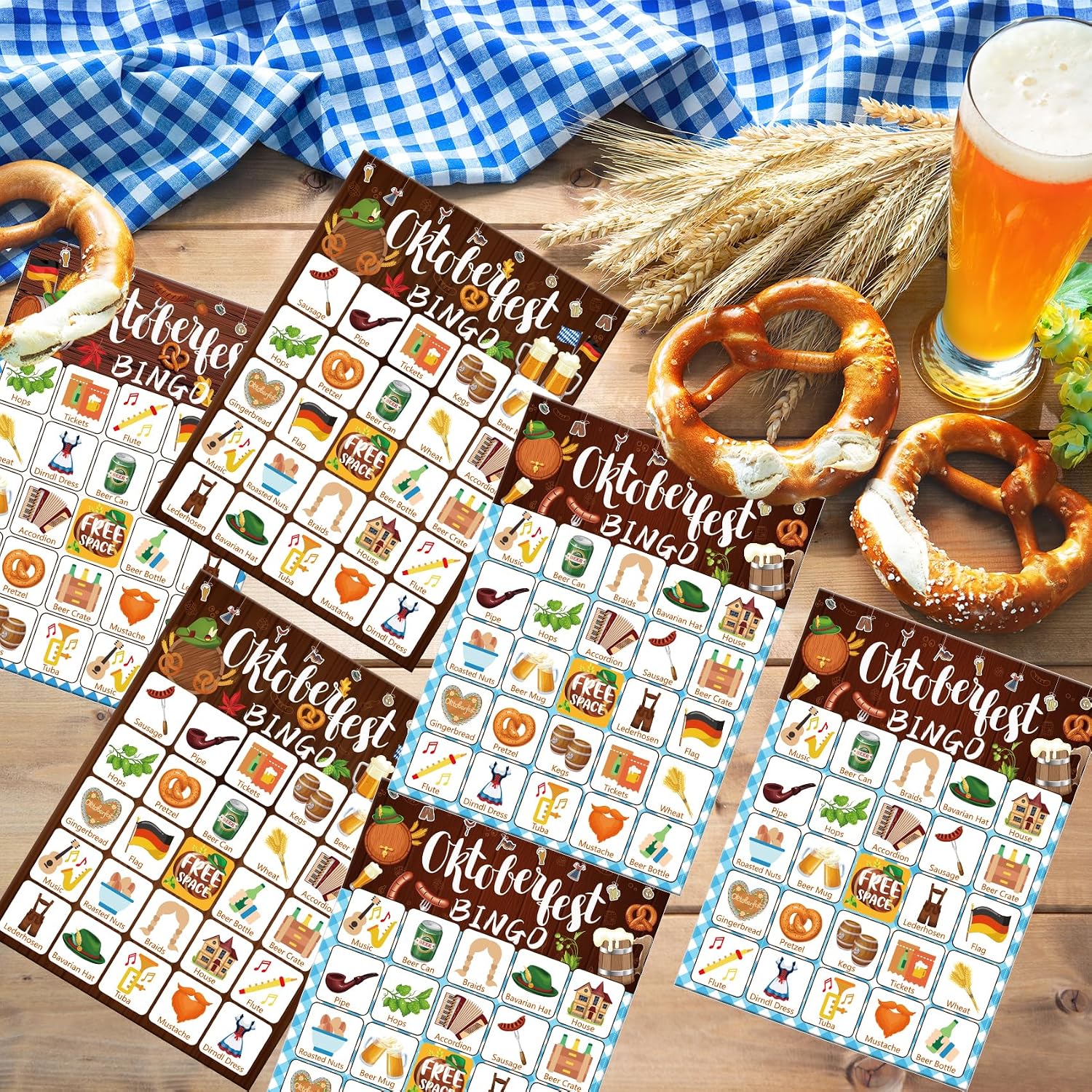 Oktoberfest Games for Kids 24 Players Oktoberfest Bingo Cards for Large Group for Adults Classroom School Activities German Party Favors Supplies