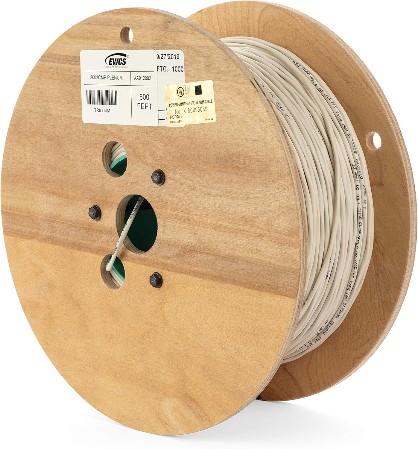 20 AWG 2 Conductor (UL) Certified 100% Copper Type CMP Plenum Rated Shielded Sound & Security Cable - 500 Feet