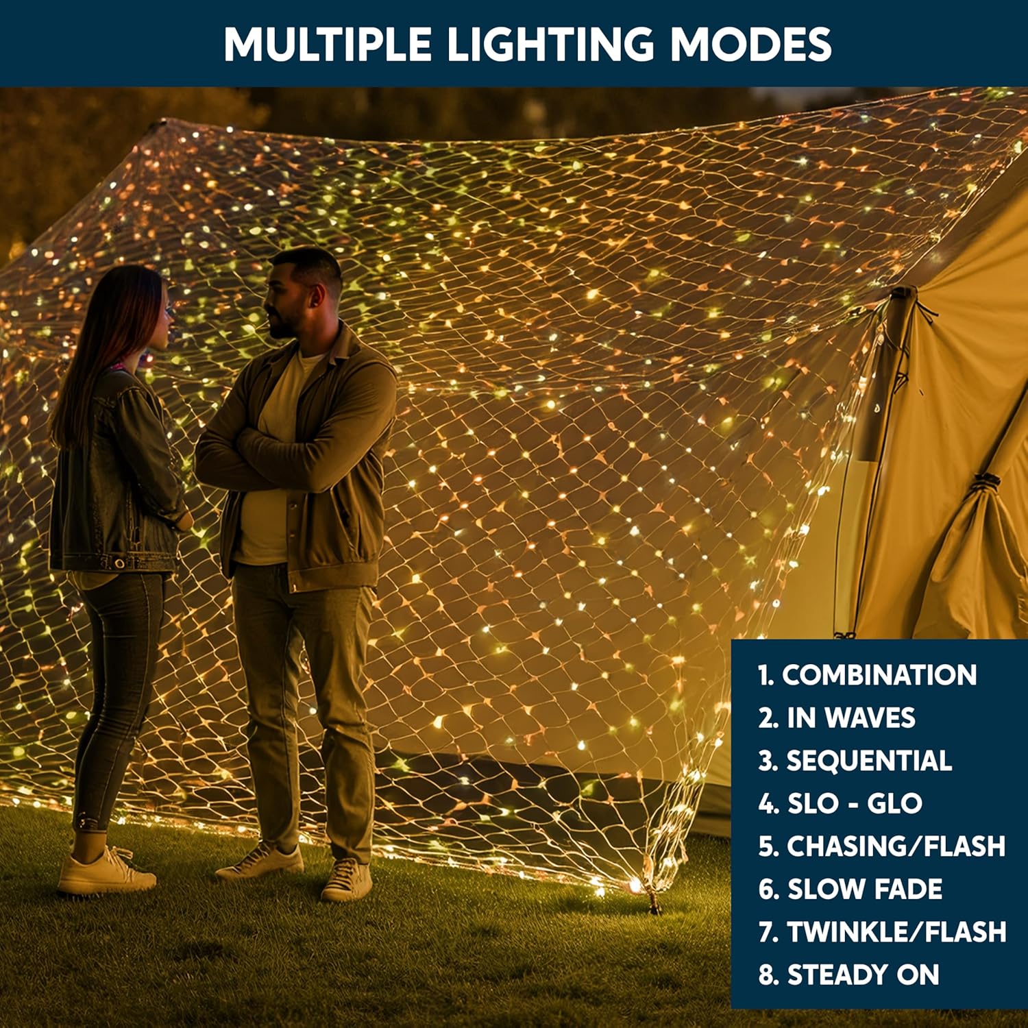 JOYIN 200 LED Christmas Net Lights, 6.5X 10FT Christmas Mesh Lights with 8 Modes, Connectable, Waterproof for Bushes Trees Yard Indoor Outdoor Xmas Decorations (Warm White)