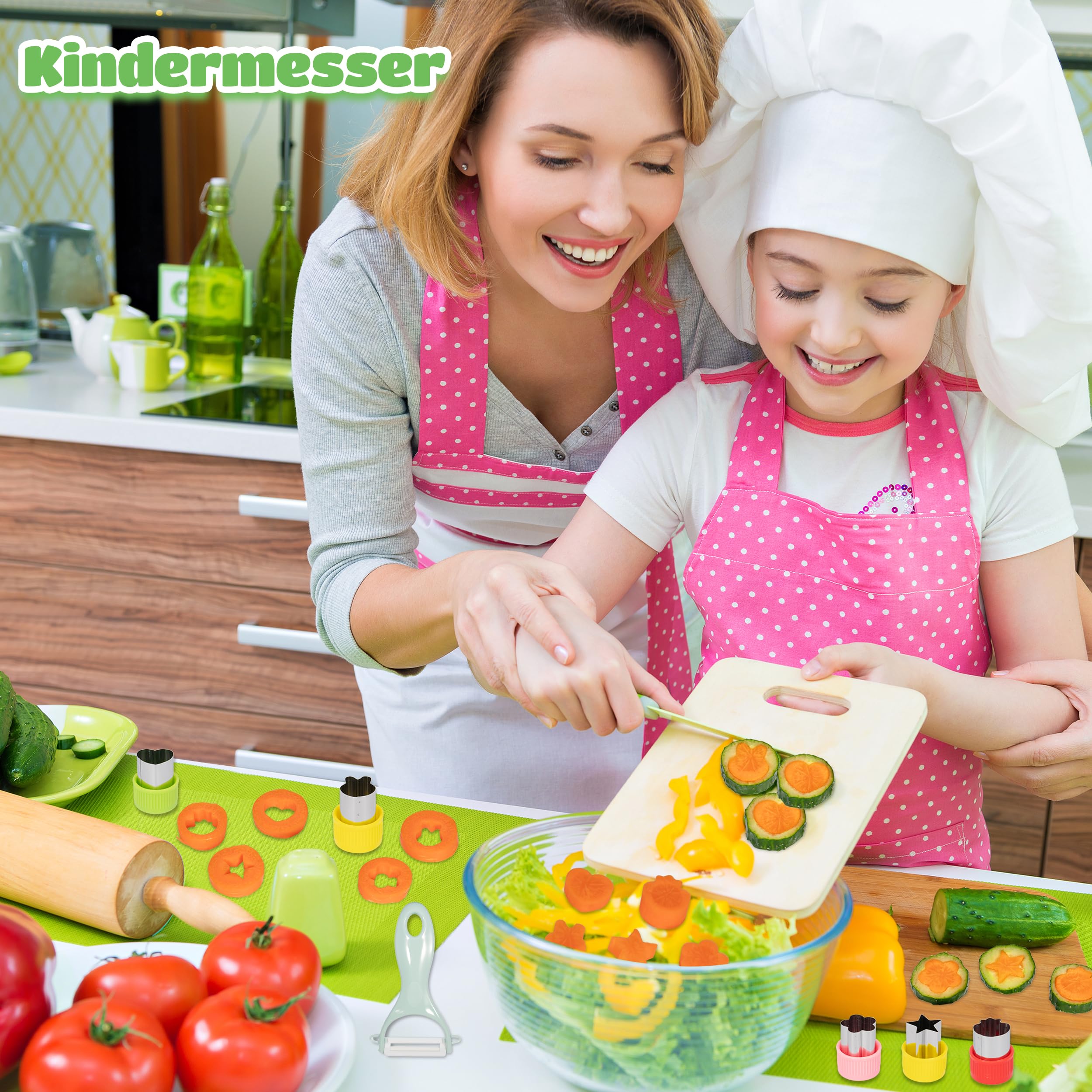 Set 25 Stampini Per Frutta E Verdura In Acciaio Inossidabile, Con Coltellini E Stuzzicadenti Per Bambini: Creativo, Sicuro, Divertente