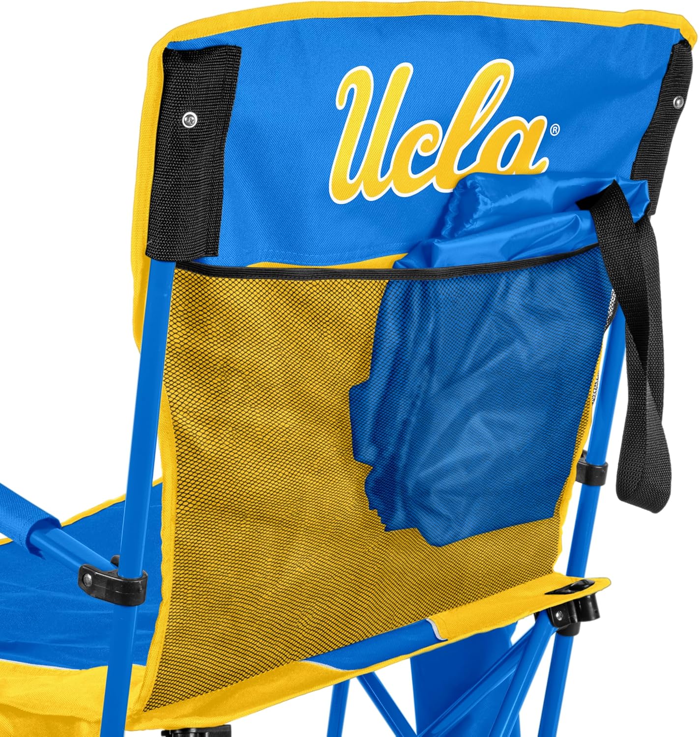 FANMATS NCAA UCLA Bruins Hard Arm Chair – Steel Frame with Double Layered Polyester | Team Color | Mesh Cup Holders