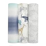 aden + anais Silky Soft Swaddle Blanket, Boutique Muslin Blankets for Girls & Boys, Baby Receiving Swaddles, Ideal Newborn & Infant Swaddling Set, Perfect Shower Gifts, 3 Pack, Expedition