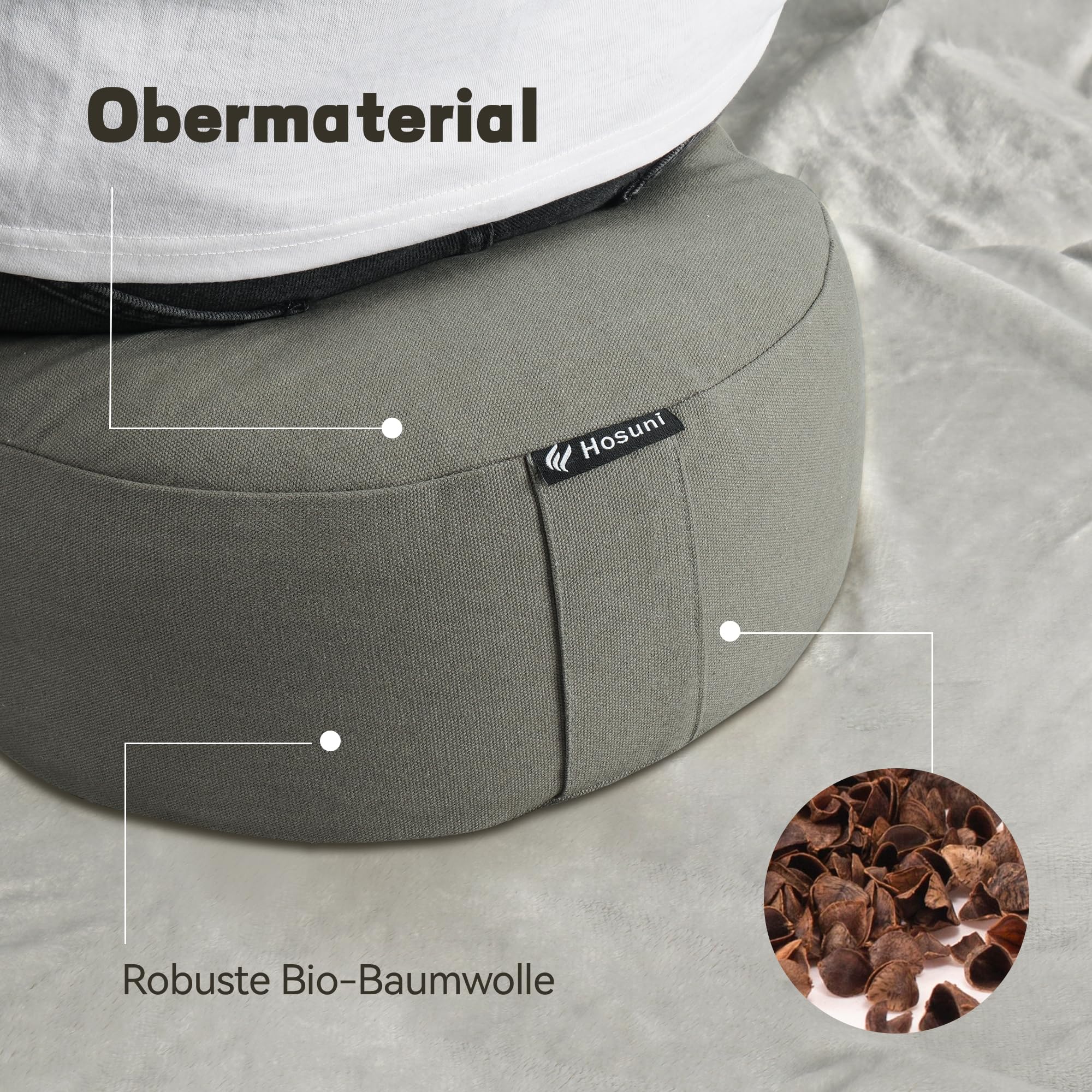 Meditatiekussen rond natuurlijk linnen - Pure