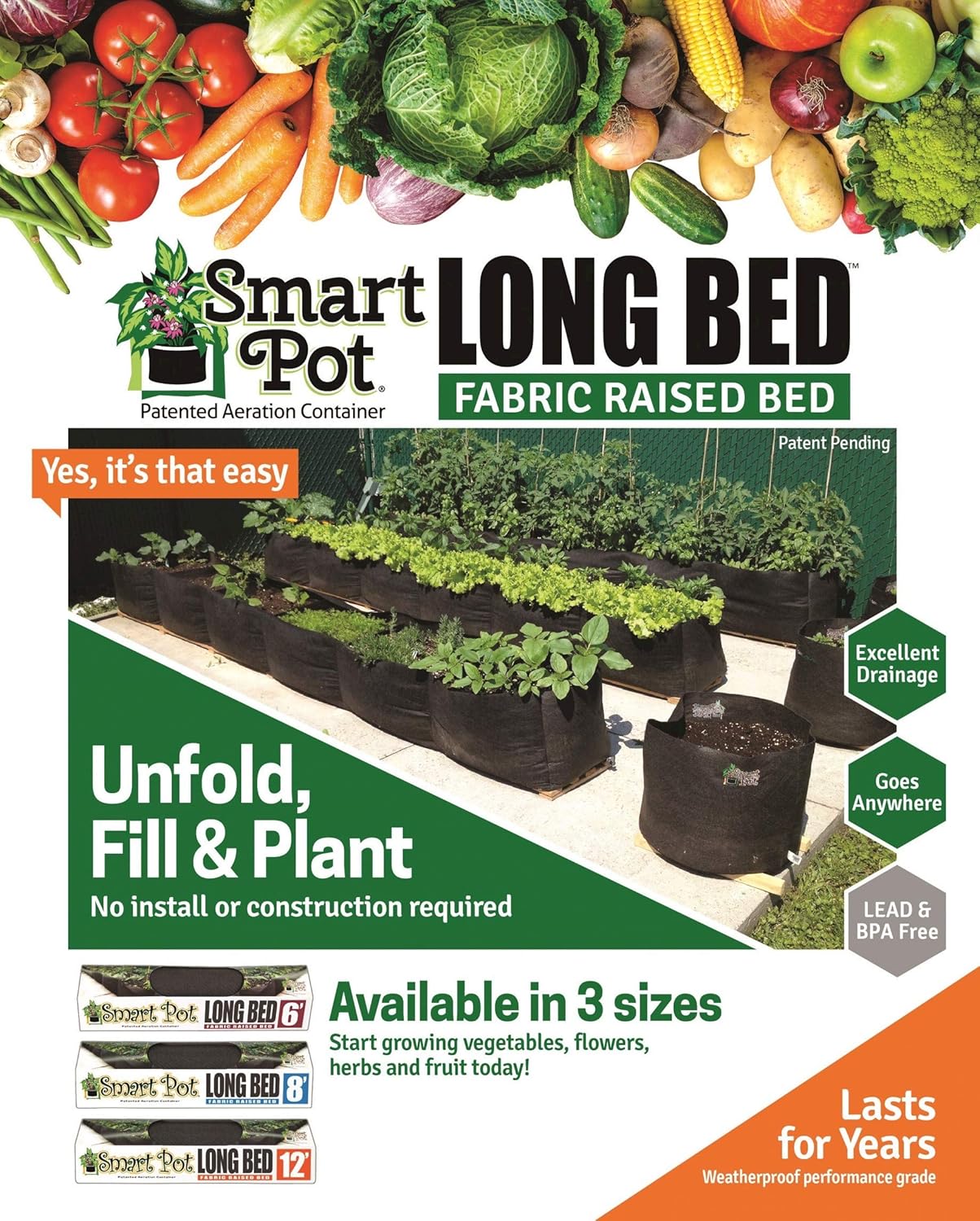 Smart Pot Long Bed - 8 Foot