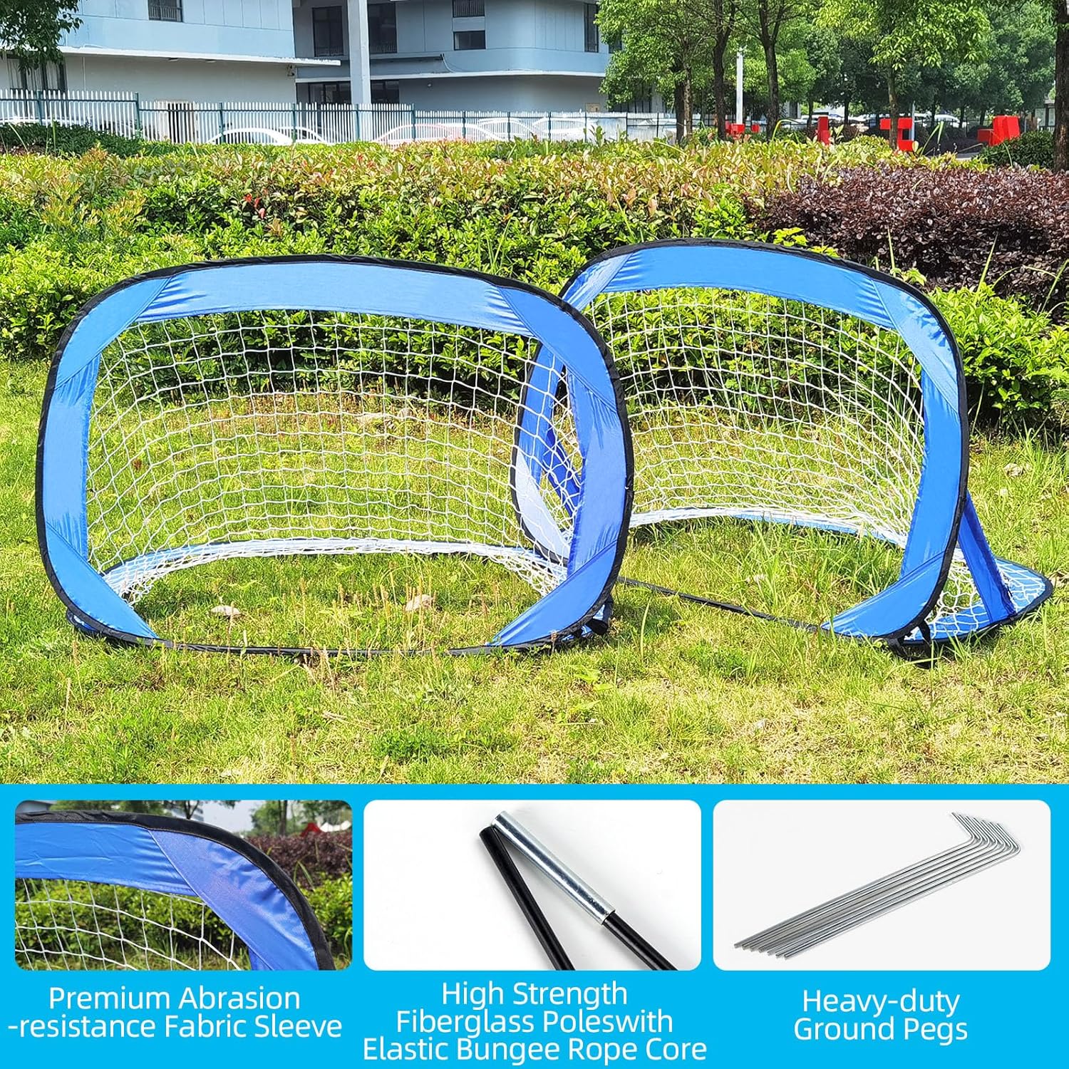 2 Pack Soccer Goals for Backyard, Portable Soccer Goal, Collapsible Pop-Up Training Net, Back Mini Soccer Goal for Backyard and Indoor/Outdoor Use, Carrying Bag Included (3.6x2.4 ft)