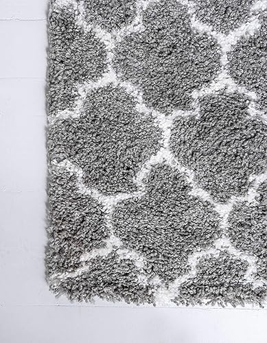 Miniatura 8 de Unique Loom Rabat Shag Collection - Alfombra rectangular de 5 pies 1 pulgada x 8 pies, color gris y marfil