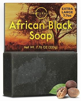 O Naturals African Black Cleansing Soap - Rich in African Shea Butter Helps with Acne Prone Skin Natural Soap for Men & Women Moisturising Face Soap