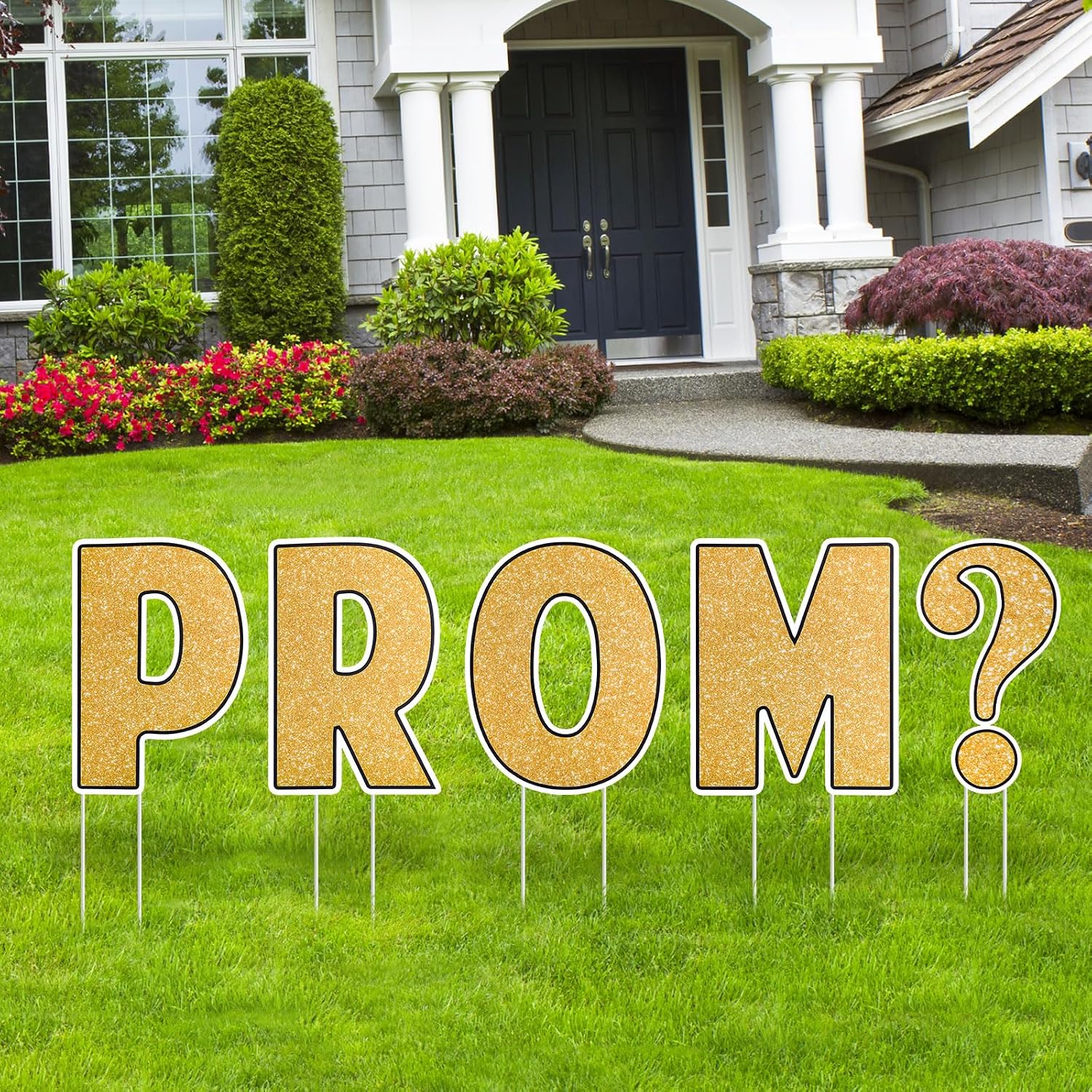 Post Prom Sign Amazon.com : Novabright 5 Pcs Prom Yard Signs Waterproof Prom Proposal ...