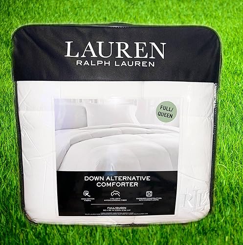Lauren Collection Luxury Master Bedroom Essentials Down Alternative Comforter-All Season Reversible White Lightweight Lite Loft Comforter (Queen)