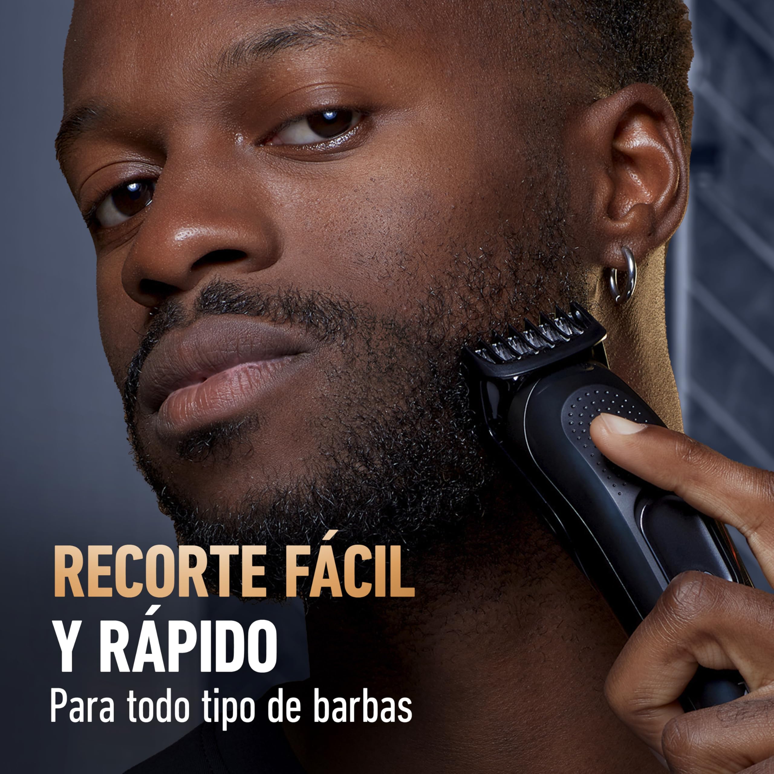 King C. Gillette Recortadora de Barba Hombre con 5 Accesorios | Cortapelos 3en1 con 5 Peines Lavables Y Cepillo de Limpieza, Máquina de Cortar Pelo Inalámbrica con Hoja Afilada de por Vida