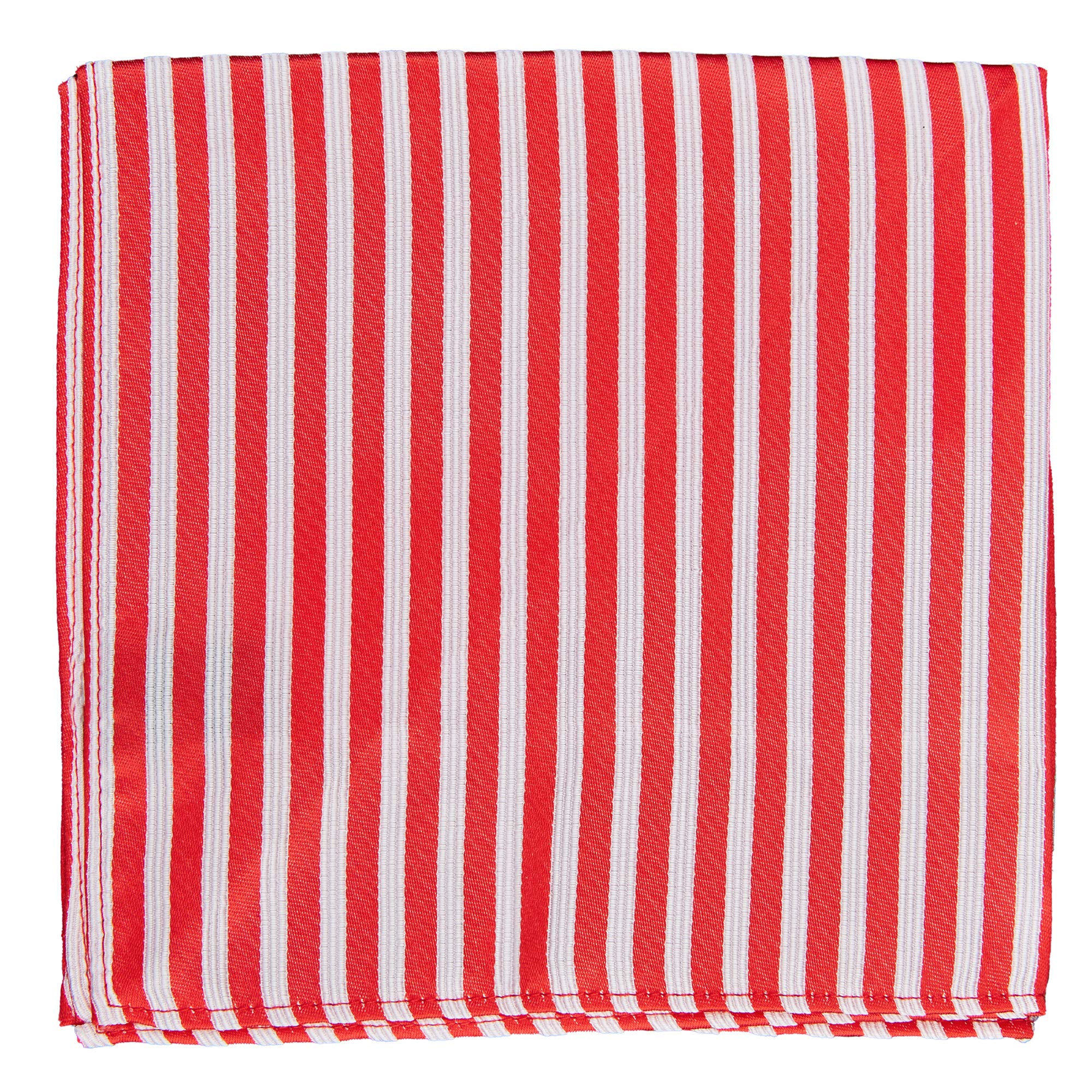 Jacob AlexanderCandy Cane Red White Stripe Pocket Square Handkerchief Hanky for Fun and Festive Casual Events Classic Simple