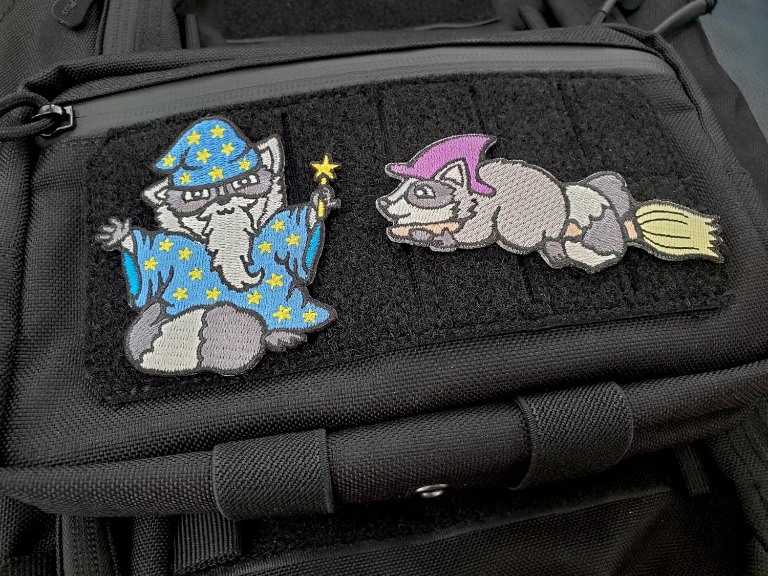 Kolorspun Wizard Raccoon Patch - Hook and Loop Tactical Morale Patch image 2