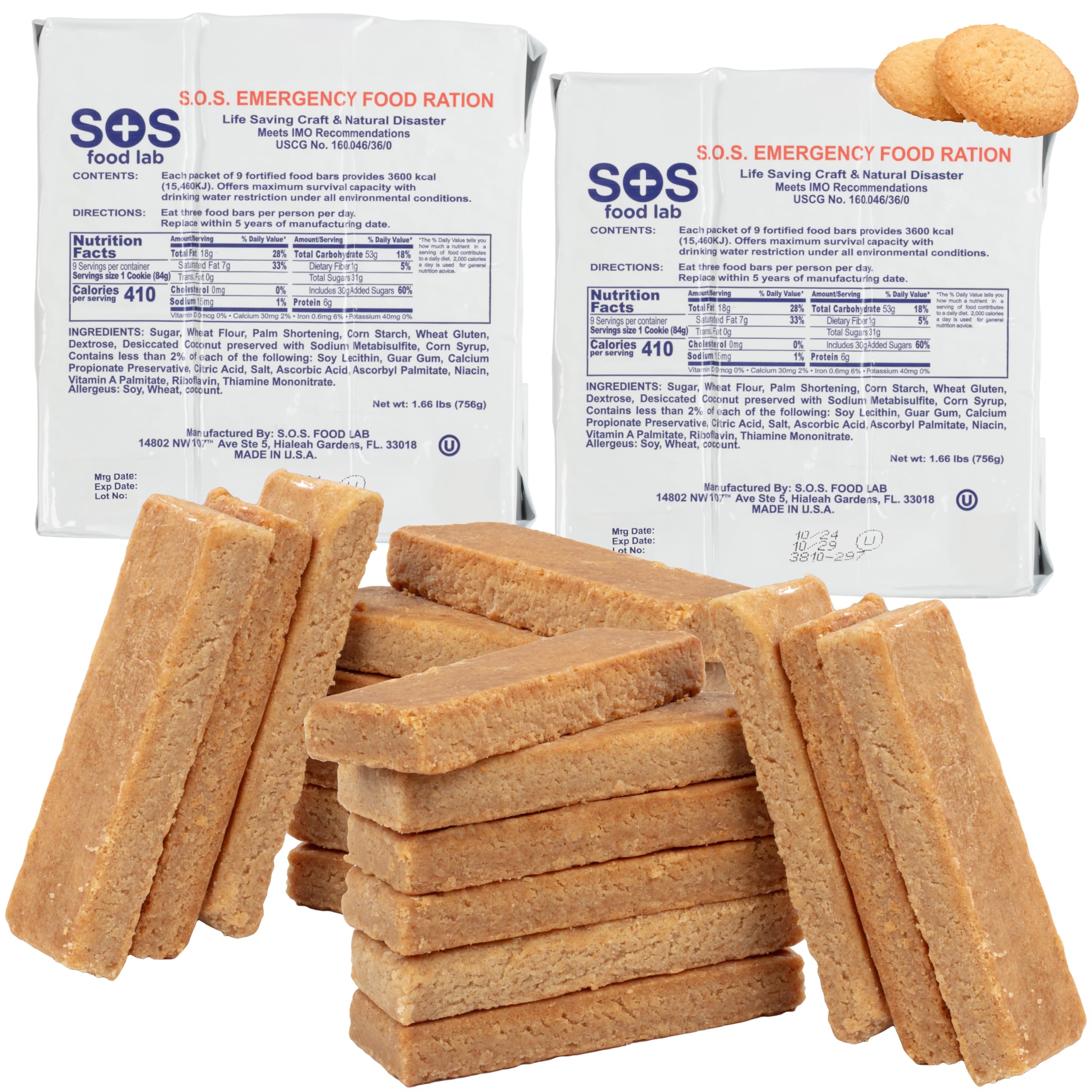 まー★Rescue 療法食★30個 Amazon.com: SOS Food Lab Emergency Food Bar - 3600 Calorie Ration