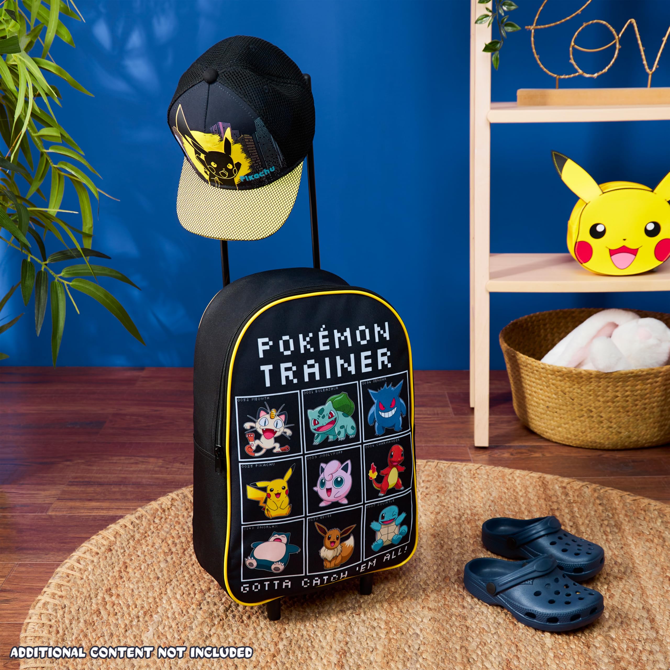 Pokémon Bagages Enfant, Petite Valise Enfant 39x27cm, 10.5L, 2 roulettes, Noir, Fermeture Zippée (Noir/Multi)